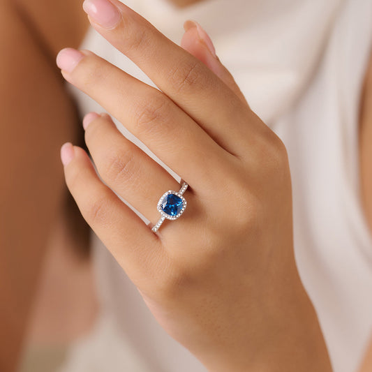 Deep Sea Love Rhodium Plated Ring (Adjustable)